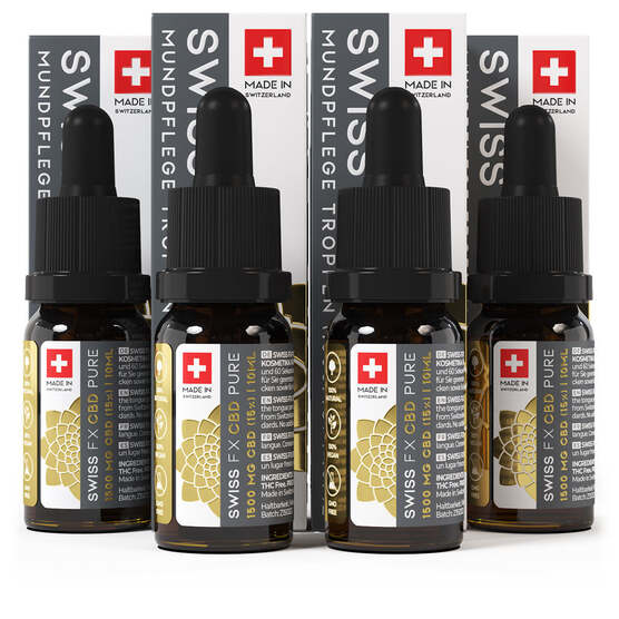 4x Aceites de CBD PURE 15% (10ml): Promoción de 4 al precio de 3 - Swiss FX CBD - WeWeed