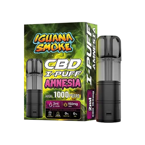 CBD I-PUFF Amnesia- Cartucho CBD Isolate 150mg - Iguana Smoke CBD - WeWeed