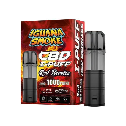 CBD I-PUFF Red Berries- Cartucho CBD Isolate 150mg - Iguana Smoke CBD - WeWeed