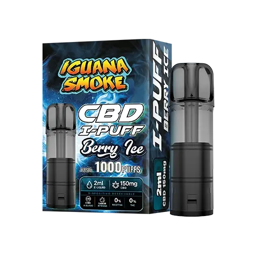 CBD I-PUFF Berry Ice – Cartucho CBD Isolate 150mg - Iguana Smoke CBD - WeWeed