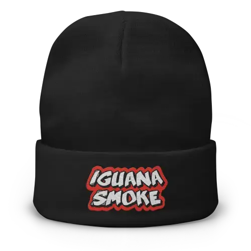 Gorro Invierno Negro Iguana Logo - Iguana Smoke CBD - WeWeed