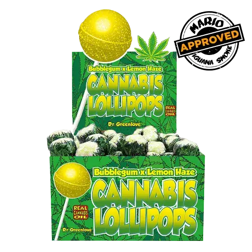 Dr. Greenlove Piruletas de Cannabis Bubble Lemon - Iguana Smoke CBD - WeWeed