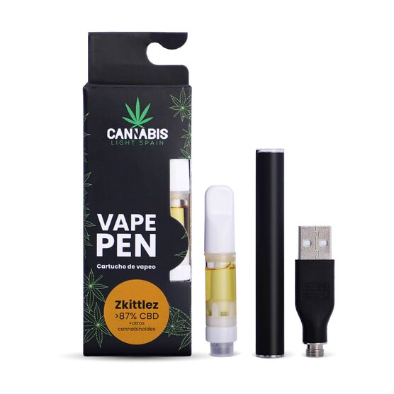 CBD Vape Pen + Cartucho CBD Zkittlez 85% Cannabinoides - Cannabis Light Spain - WeWeed