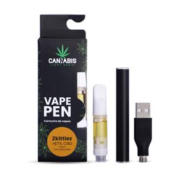 CBD Vape Pen + Cartucho CBD Zkittlez 85% Cannabinoides - Cannabis Light Spain - WeWeed