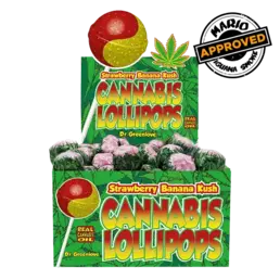 Dr. Greenlove Piruletas de Cannabis Strawberry Banana Kush - Iguana Smoke CBD - WeWeed