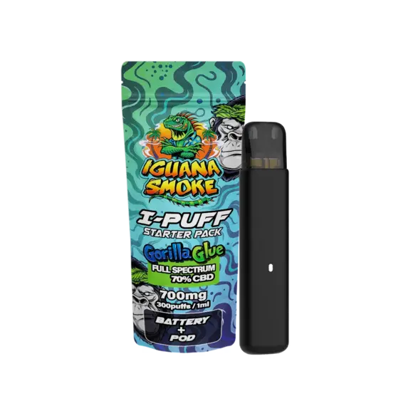 Vape CBD I-Puff Starter Pack – Gorilla Glue 1ml - Iguana Smoke CBD - WeWeed