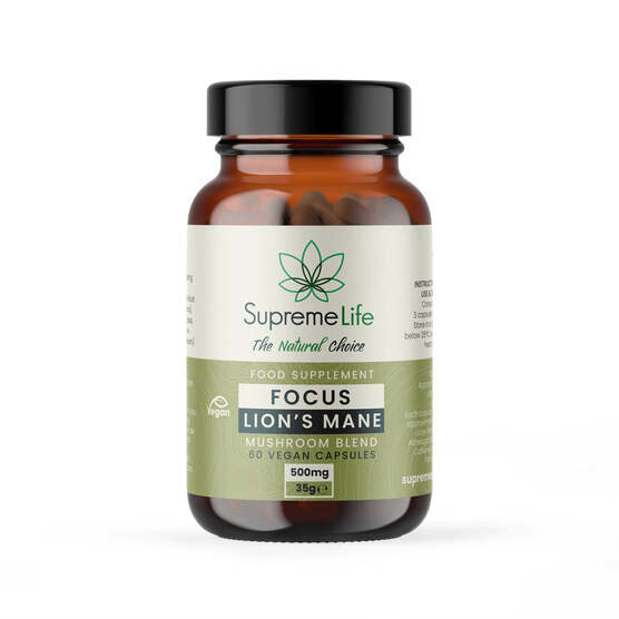 Lions Mane Mushroom Vegan Capsules - Focus (500mg) - SupremeCBD - WeWeed