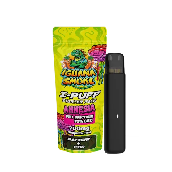 Vape CBD I-Puff Starter Pack – Amnesia 1ml - Iguana Smoke CBD - WeWeed