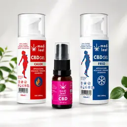 Pack deporte. Gel frío | Gel calor. CBD-A +4% Hidrosoluble - MediLeaf - WeWeed