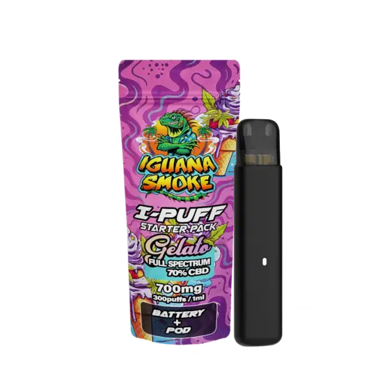 Vape CBD I-Puff Starter Pack – Gelato 1ml - Iguana Smoke CBD - WeWeed