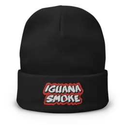 Gorro Invierno Negro Iguana Logo - Iguana Smoke CBD - WeWeed