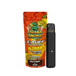 Vape CBD I-Puff Starter Pack – Mango 1ml - Iguana Smoke CBD - WeWeed