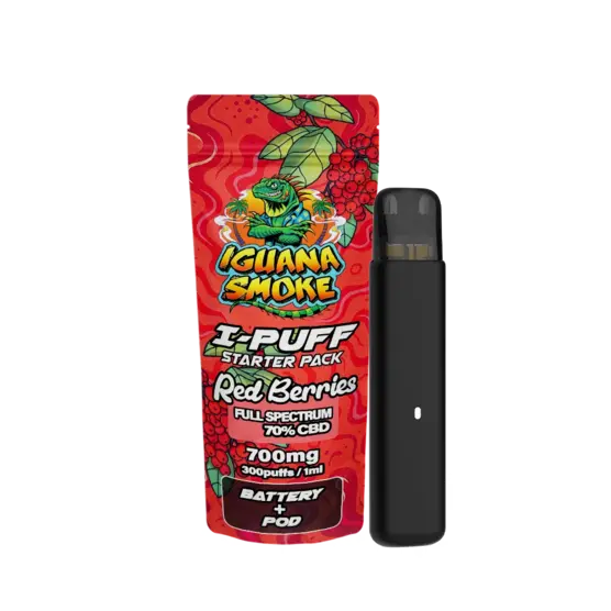 Vape CBD I-Puff Starter Pack – Red Berries 1ml - Iguana Smoke CBD - WeWeed