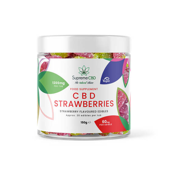 CBD Gummy Strawberries (1200mg) - SupremeCBD - WeWeed