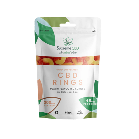 CBD Gummy Peach Rings Grab Bag (200mg) - SupremeCBD - WeWeed