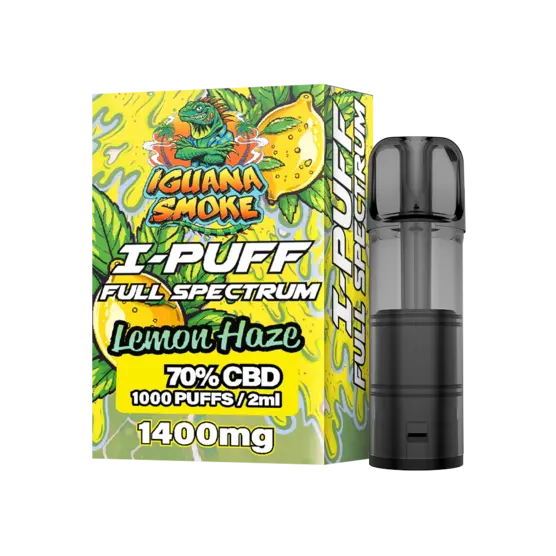 CBD I-PUFF Lemon Haze – Cartucho CBD Full Spectrum 1400mg - Iguana Smoke CBD - WeWeed