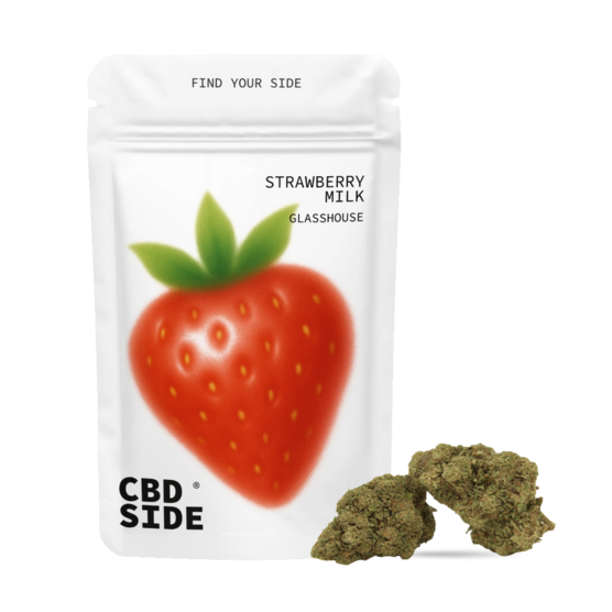 Strawberry Milk – Flores CBD Glasshouse - The CBD Side - WeWeed