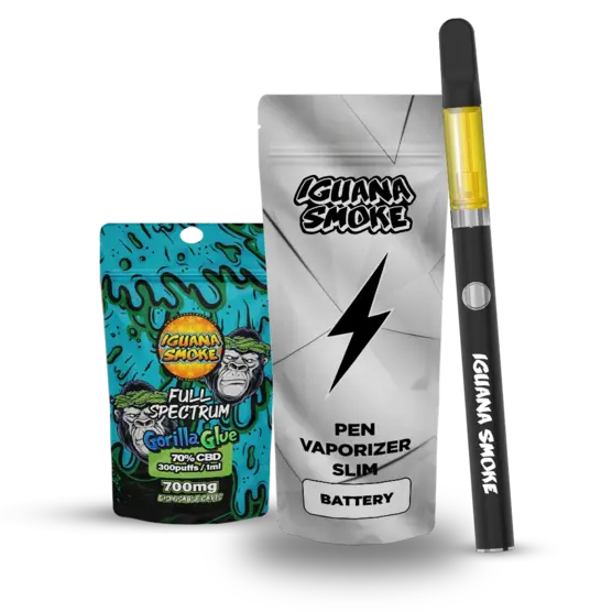 Kit Iguana Power + Cartucho de CBD Full Spectrum 70% - Iguana Smoke CBD - WeWeed