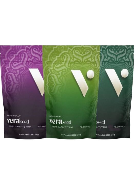Pack 3x10gr. Indoor Flores CBD Indoor. Mimosa Haze, Bubblegum y Banana kush - Vera Seed - WeWeed