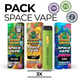 Pack 3 Vapers de STV | 10OH | E8H – Space Vape 2ml - Iguana Smoke CBD - WeWeed