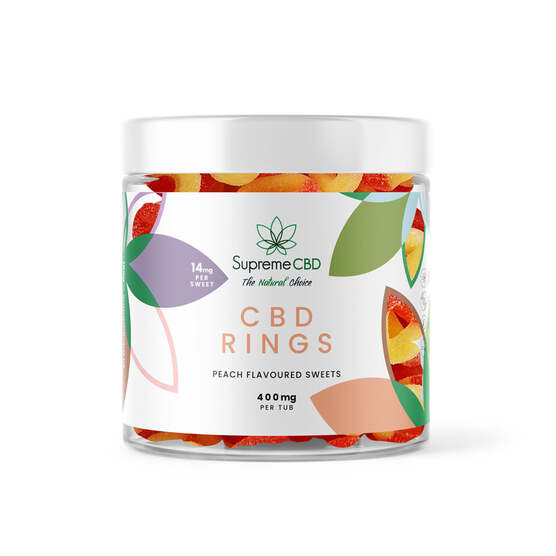 CBD Peach Rings (400mg) - SupremeCBD - WeWeed