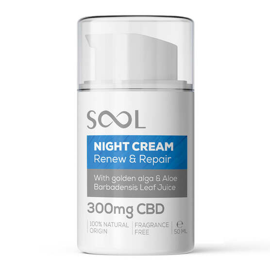 Night Facial Cream Renew & Repair 300mg CBD 50ml - reakiro - WeWeed