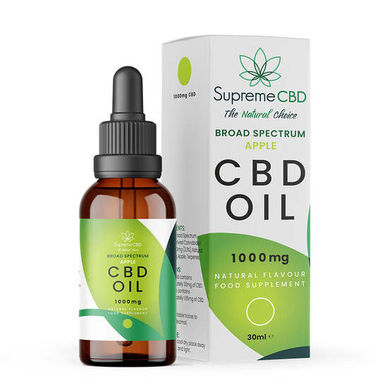 Apple Flavoured CBD Oil 30ml (1000mg) - SupremeCBD - WeWeed